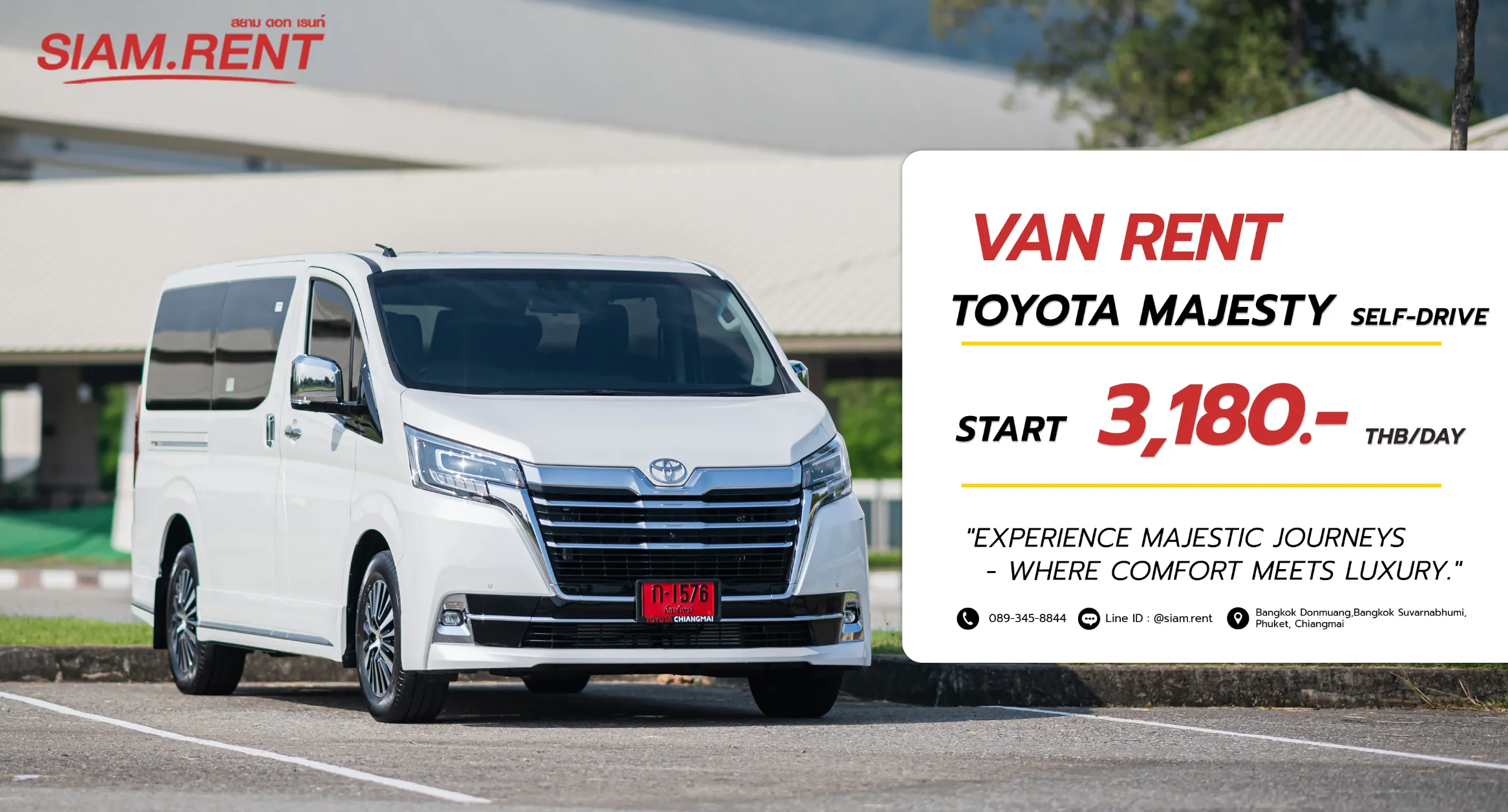 Rent Toyota Majesty Chiang Mai​, Bangkok, Phuket, Thailand