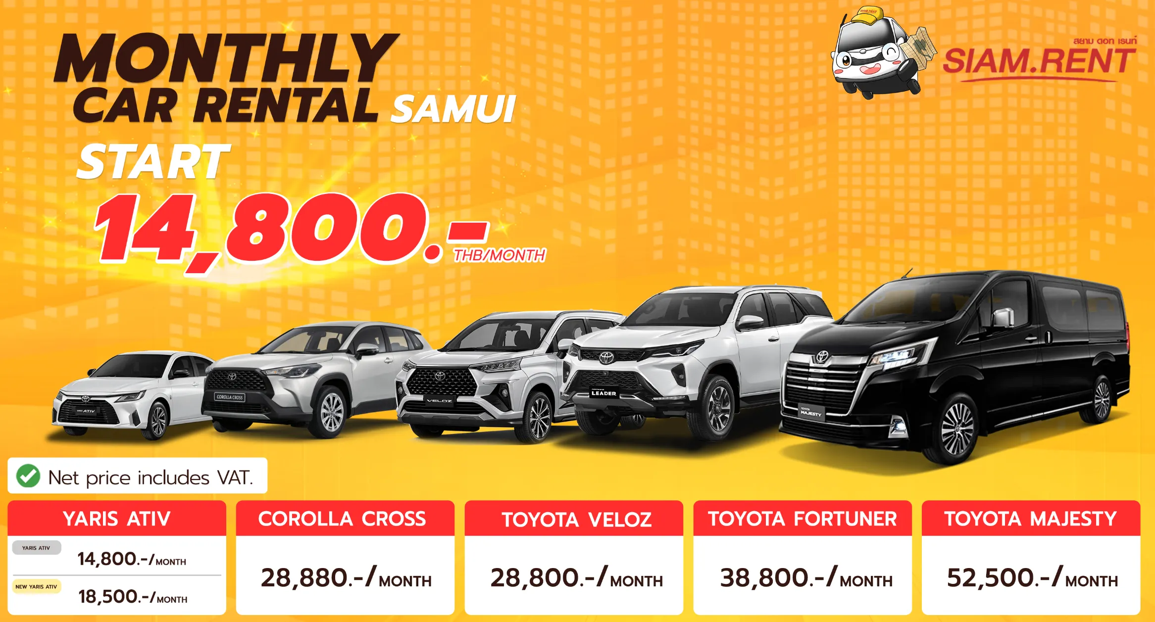 Monthly & Yearly Car Rental samui